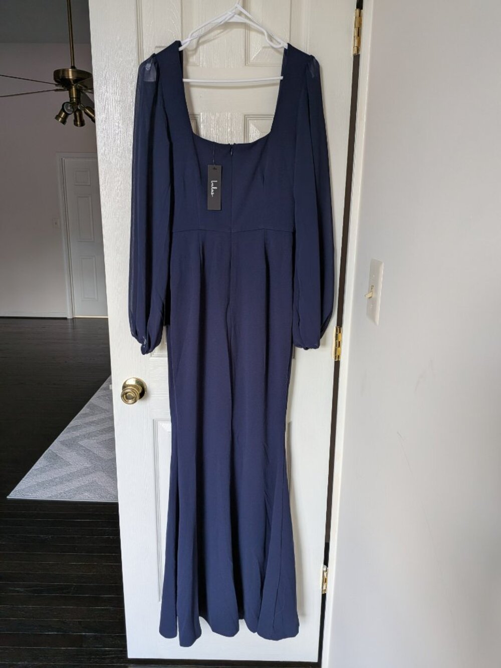 Lulus Love You So Navy Blue Long Sleeve Maxi Dress | Size Small - Picture 2 of 4